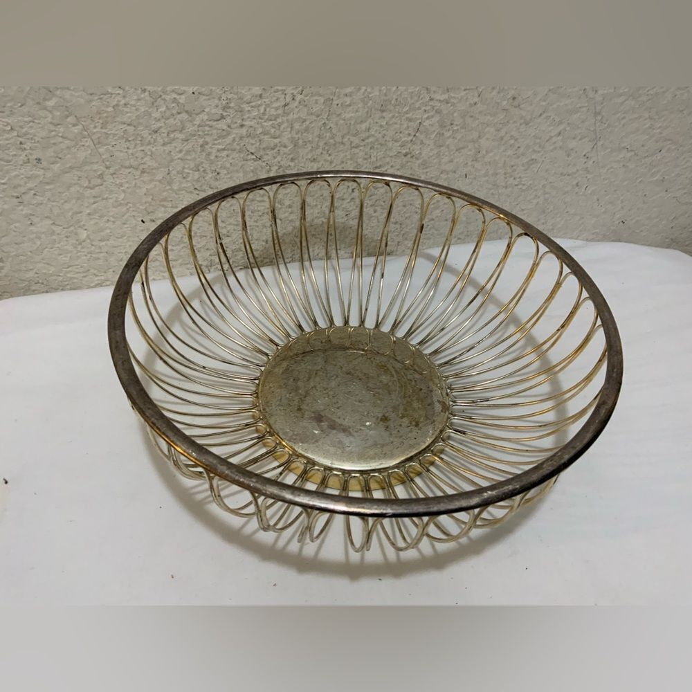 vintage Silver round Silverplate Bread/Roll Basket made in Germany